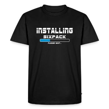 installing sixpack - Men's Premium Organic T-Shirt - black - Front - Nico (187cm)