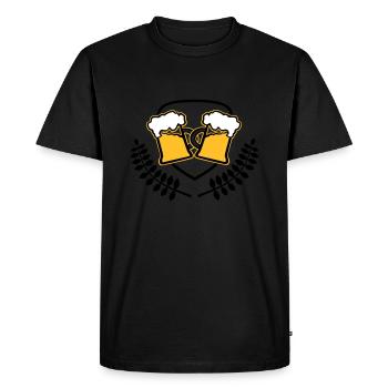 Beer crest lash drinking beer mug icon Logo - Men's Premium Organic T-Shirt - black - Front - Nico (187cm)