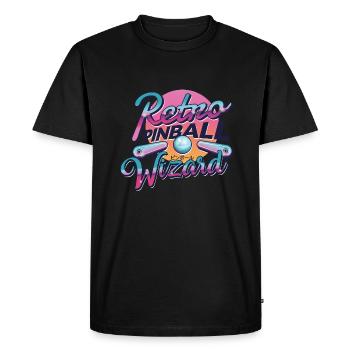 Pinball Machine Rétro Vintage Magicien - T-shirt Premium bio Homme - noir - Devant - Nico (187cm)