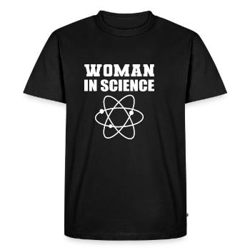 Woman in Science Researcher Poison - Men's Premium Organic T-Shirt - black - Front - Nico (187cm)