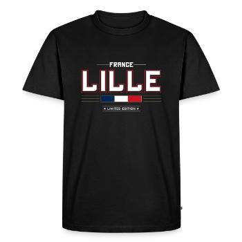 Lille - T-shirt Premium bio Homme - noir - Devant - Nico (187cm)