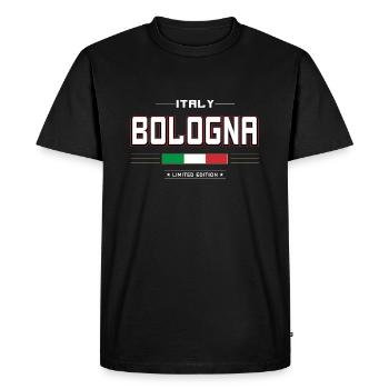Bologne - T-shirt Premium bio Homme - noir - Devant - Nico (187cm)