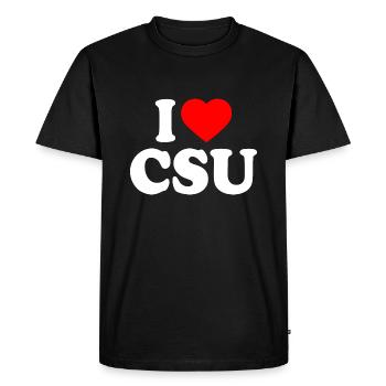 I love csu - Men's Premium Organic T-Shirt - black - Front - Nico (187cm)