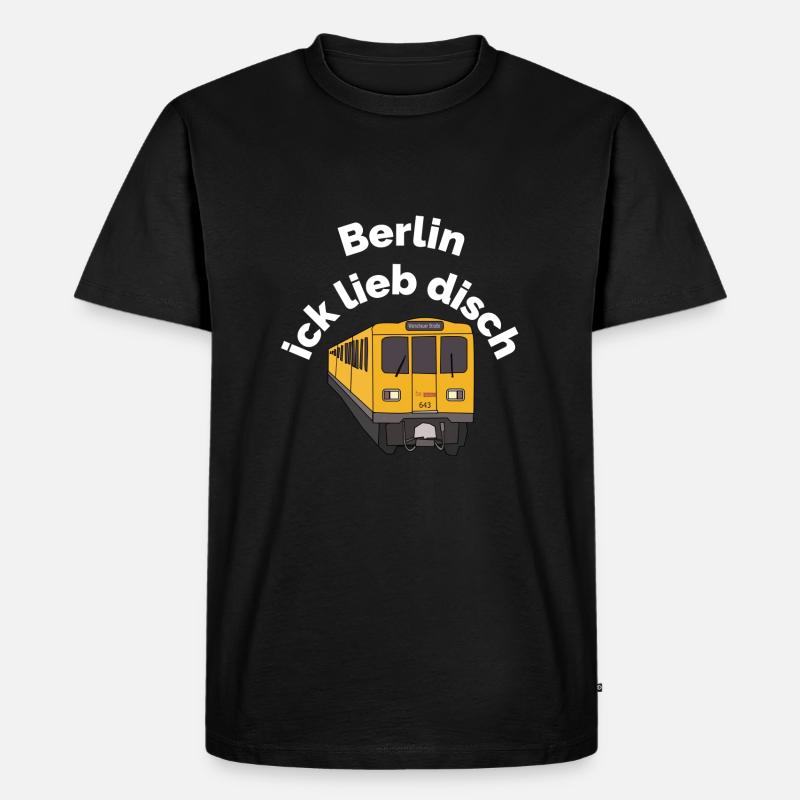 Berlin ick lieb disch - Männer Premium Bio T-Shirt - Schwarz