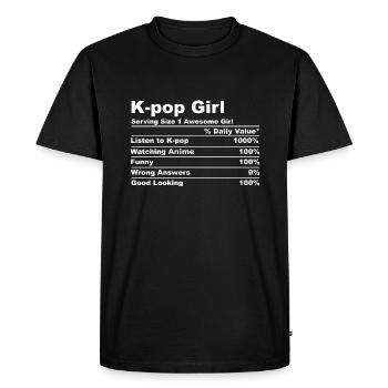 Kpop K-pop South Korea South Korean Flag Gift - Men's Premium Organic T-Shirt - black - Front - Nico (187cm)