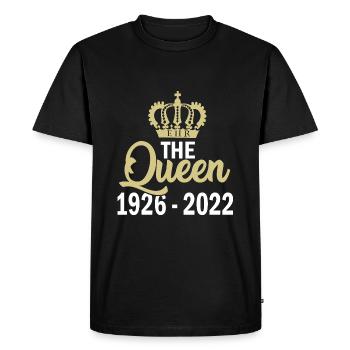 Elisabeth II the queen 1926 2022 - T-shirt Premium bio Homme - noir - Devant - Nico (187cm)