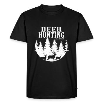 Chasseur de cerfs Cadeau cool grand-père - T-shirt Premium bio Homme - noir - Devant - Nico (187cm)