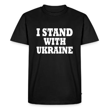 I stand with ukraine - T-shirt Premium bio Homme - noir - Devant - Nico (187cm)
