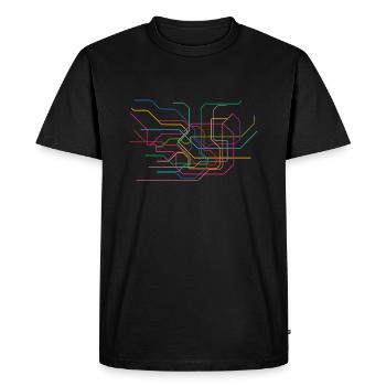 Tokyo Subway Map - T-shirt Premium bio Homme - noir - Devant - Nico (187cm)