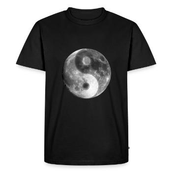 YIN YANG LUNE - T-shirt Premium bio Homme - noir - Devant - Nico (187cm)