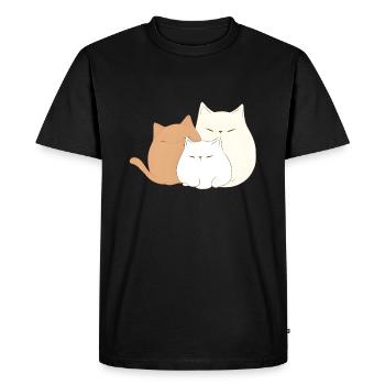 3 chatons - T-shirt Premium bio Homme - noir - Devant - Nico (187cm)