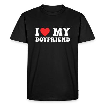 I Love My Boyfriend - T-shirt Premium bio Homme - noir - Devant - Nico (187cm)