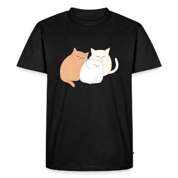 3 chats endormis - T-shirt Premium bio Homme - noir - Devant - Nico (187cm)