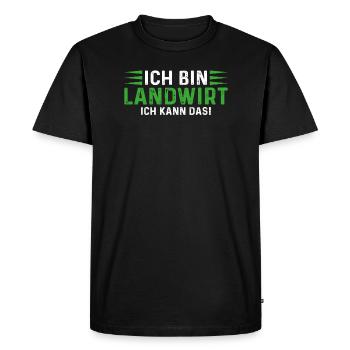 Ich bin Landwirt ich kann das - Männer Premium Bio T-Shirt - Schwarz - Vorne - Nico (187cm)