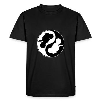 yin yang moto motard - T-shirt Premium bio Homme - noir - Devant - Nico (187cm)