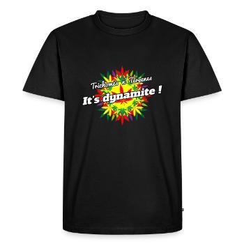 Explosion of senses - Men's Premium Organic T-Shirt - black - Front - Nico (187cm)