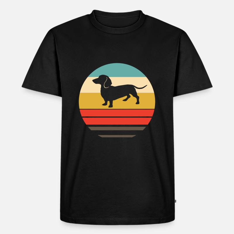 Retro Dackel Geschenk - Männer Premium Bio T-Shirt - Schwarz
