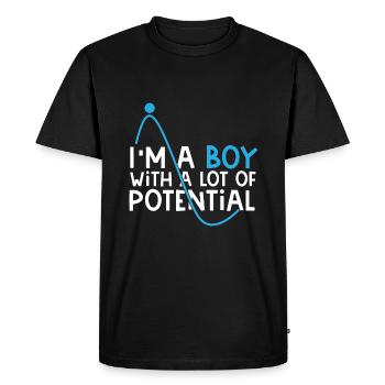 Child Boy Boys Gift - Men's Premium Organic T-Shirt - black - Front - Nico (187cm)