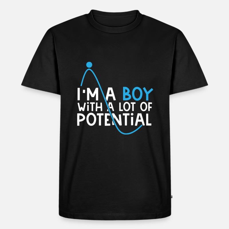 Kind Junge Jungs Geschenk - Männer Premium Bio T-Shirt - Schwarz