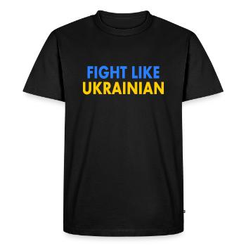 Fight like ukrainian - T-shirt Premium bio Homme - noir - Devant - Nico (187cm)