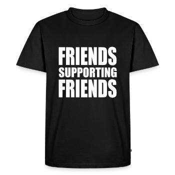 friends supporting friends - Men's Premium Organic T-Shirt - black - Front - Nico (187cm)
