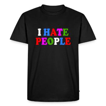 I hate people - T-shirt Premium bio Homme - noir - Devant - Nico (187cm)