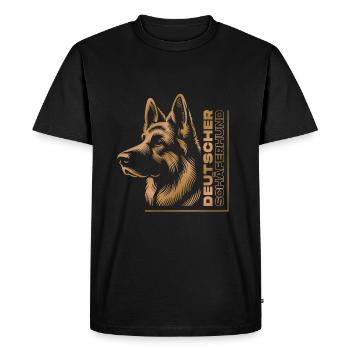 German Shepherd Drawing Head Portrait - Men's Premium Organic T-Shirt - black - Front - Nico (187cm)