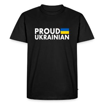 Proud ukrainian - T-shirt Premium bio Homme - noir - Devant - Nico (187cm)