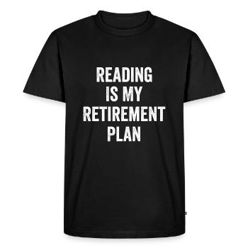 Reading Is My Retirement Plan Vintage - Men's Premium Organic T-Shirt - black - Front - Nico (187cm)