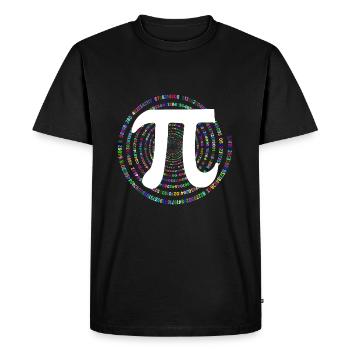 Pi, π, Number, Math, Mathematics, Day, Geometry - Men's Premium Organic T-Shirt - black - Front - Nico (187cm)