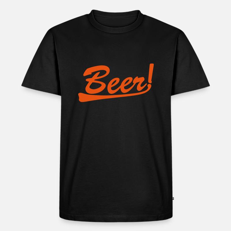 beer - Männer Premium Bio T-Shirt - Schwarz