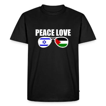 Peace and love for israel free palestine - Men's Premium Organic T-Shirt - black - Front - Nico (187cm)