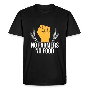 no farmers no food soutien agriculteur - T-shirt Premium bio Homme - noir - Devant - Nico (187cm)