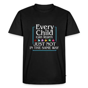 Autisme Sort Awareness Day - T-shirt Premium bio Homme - noir - Devant - Nico (187cm)