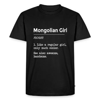 Fille mongole Définition amusante - T-shirt Premium bio Homme - noir - Devant - Nico (187cm)