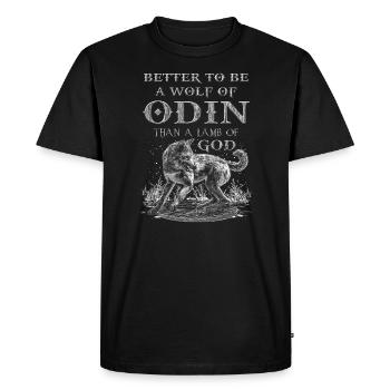 Better to be a Wolf of Odin - Männer Premium Bio T-Shirt - Schwarz - Vorne - Nico (187cm)