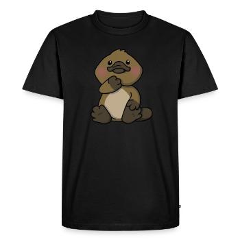 Cute Baby Platypus Cartoon - Men's Premium Organic T-Shirt - black - Front - Nico (187cm)