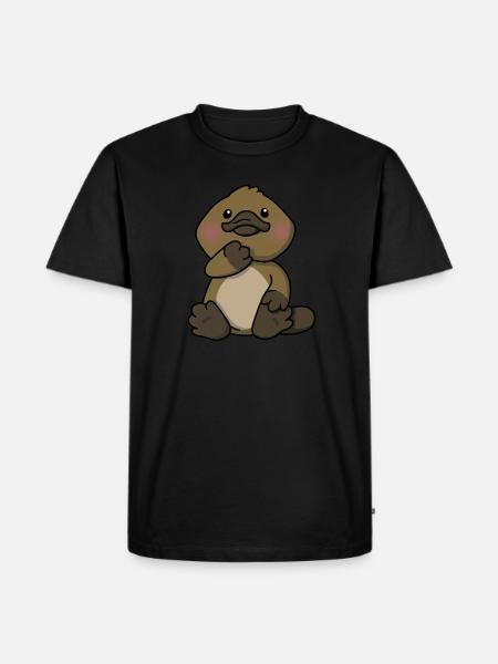 Cute Baby Platypus Cartoon - Men's Premium Organic T-Shirt - black