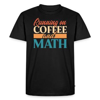 Courir sur le café et les mathématiques - T-shirt Premium bio Homme - noir - Devant - Nico (187cm)