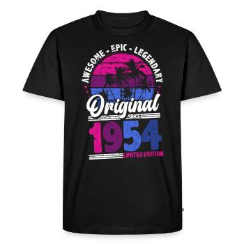 1954 Anniversaire Né En 1954 Rétro Vintage - T-shirt Premium bio Homme - noir - Devant - Nico (187cm)