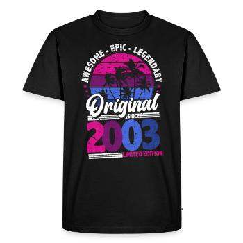 2003 Anniversaire Né En 2003 Rétro Millésime - T-shirt Premium bio Homme - noir - Devant - Nico (187cm)