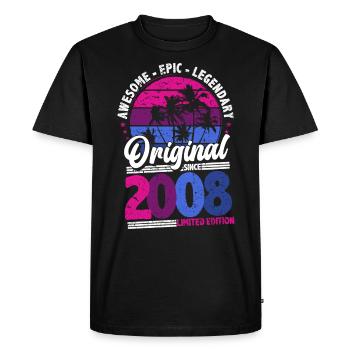 Perspective d’anniversaire 2008 - T-shirt Premium bio Homme - noir - Devant - Nico (187cm)
