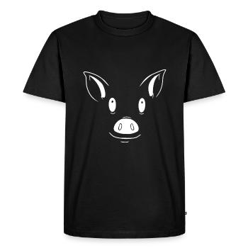 Porc - T-shirt Premium bio Homme - noir - Devant - Nico (187cm)