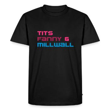 Millwall Fan Shirt Male - Men's Premium Organic T-Shirt - black - Front - Nico (187cm)
