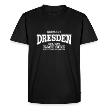 Dresde (blanc) - T-shirt Premium bio Homme - noir - Devant - Nico (187cm)