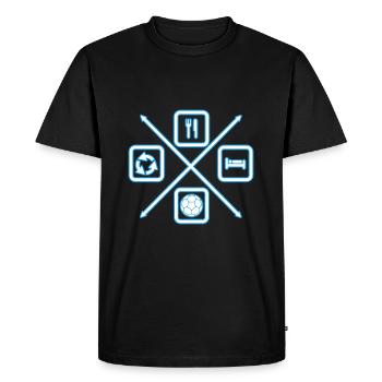 Le cycle de vie d’un joueur de handball, Handball - T-shirt Premium bio Homme - noir - Devant - Nico (187cm)