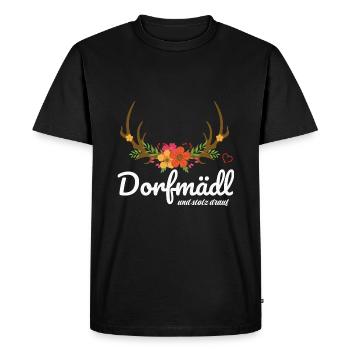 Dorfmädel Dorfmädchen Dorf Dorfmädl Damen - Männer Premium Bio T-Shirt - Schwarz - Vorne - Nico (187cm)