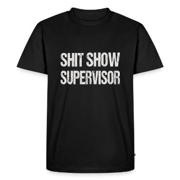 SUPERVISEUR DE SPECTACLE DE MERDE - T-shirt Premium bio Homme - noir - Devant - Nico (187cm)