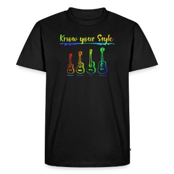 Tailles d'ukulélé - T-shirt Premium bio Homme - noir - Devant - Nico (187cm)