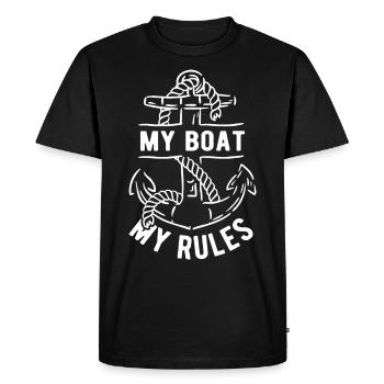 My Boat My Rules II - Captain Boating Lover - Men's Premium Organic T-Shirt - black - Front - Nico (187cm)